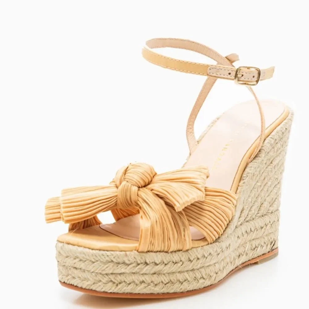 Loeffler Randall Peri Espadrille Wedge Sandals in Tan, New, Size EU 41 US 11